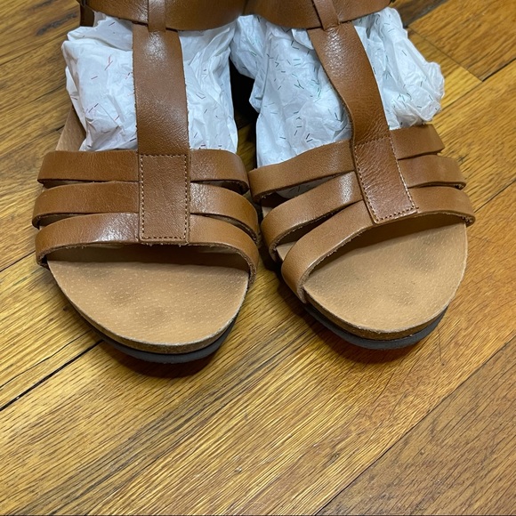 PEDRO INIESTA Tan Suede Strappy Cork Bottom Sandals Size 11 - Picture 2 of 7